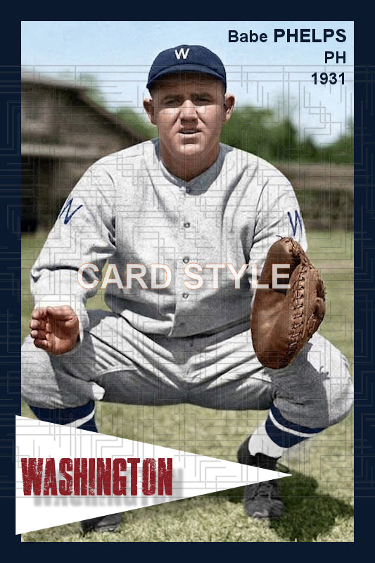 Babe Phelps - 1931 Washington Senators - choose a size & style