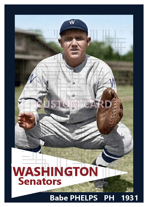 Babe Phelps - 1931 Washington Senators - choose a size & style