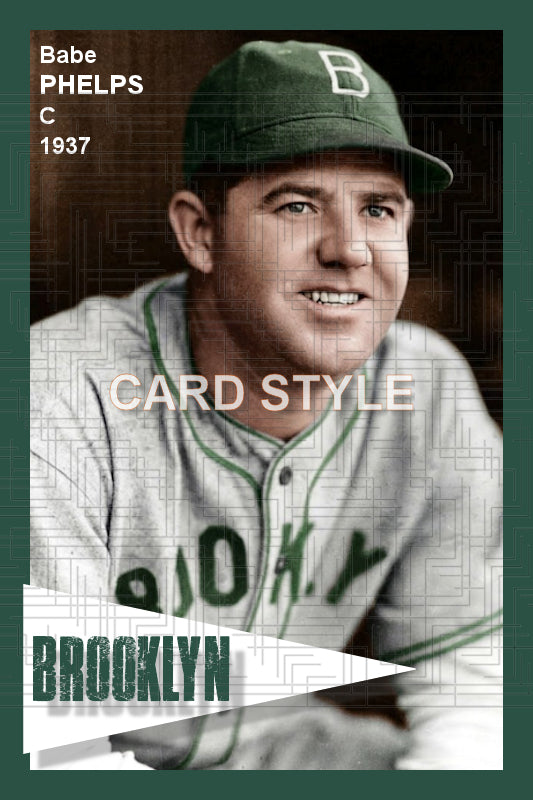 Babe Phelps - 1937 Brooklyn Dodgers - choose a size & style