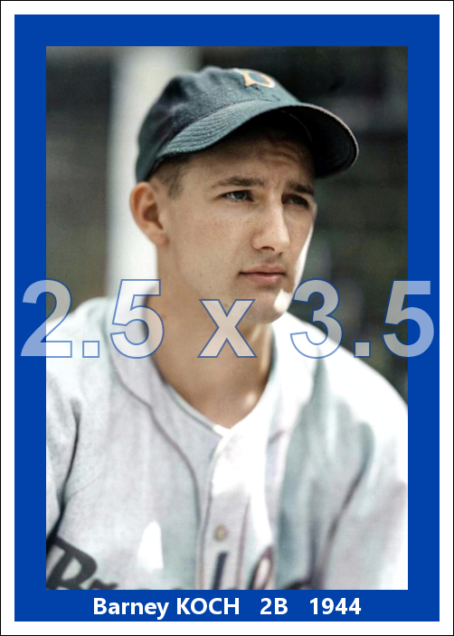 Barney Koch - 1944 Brooklyn Dodgers - choose a size & style
