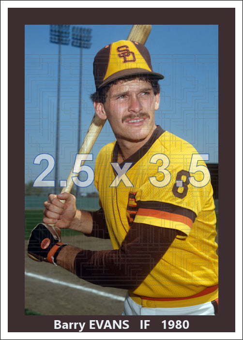 Barry Evans - 1980 San Diego Padres - choose a size & style