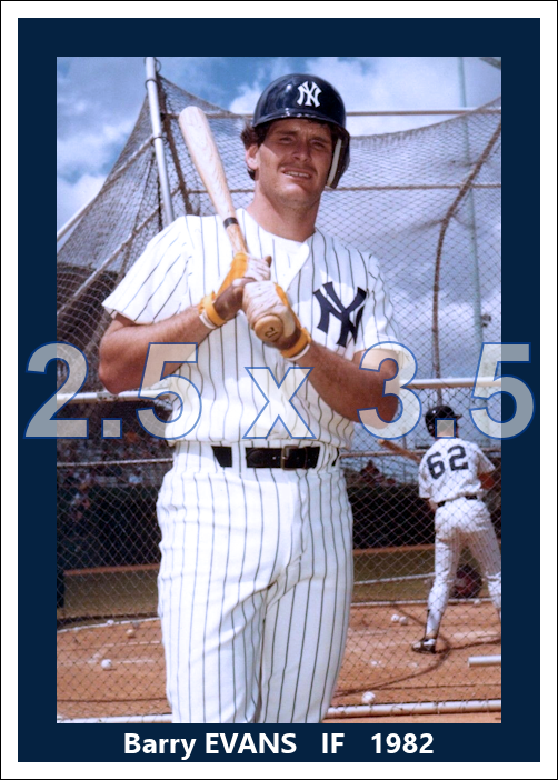 Barry Evans - 1982 New York Yankees - choose a size & style