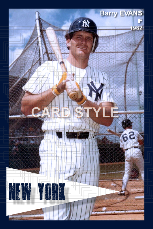 Barry Evans - 1982 New York Yankees - choose a size & style