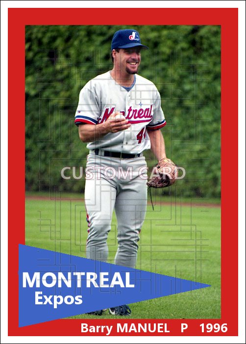 Barry Manuel - 1996 Montreal Expos - choose a size & style