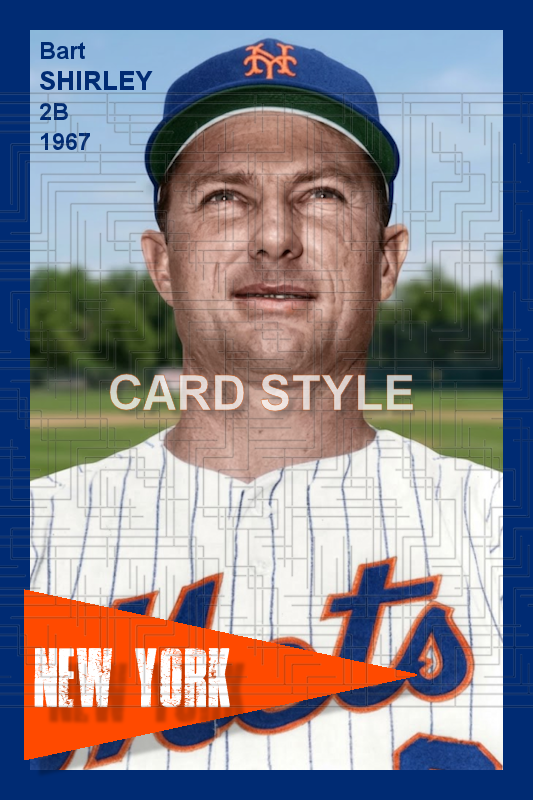 Bart Shirley - 1967 New York Mets - choose a size & style