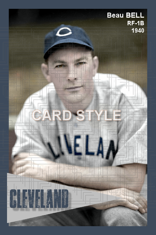 Beau Bell - 1940 Cleveland Indians - choose a size & style