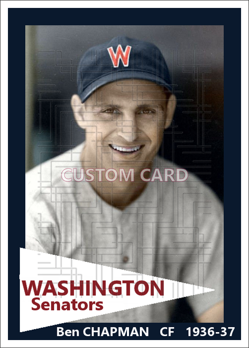 Ben Chapman - 1936-37 Washington Senators - choose a size & style