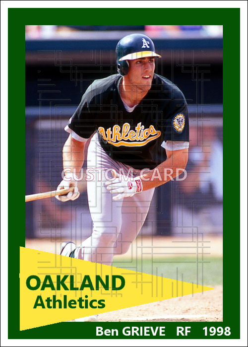 Ben Grieve - 1998 Oakland Athletics - choose a size & style
