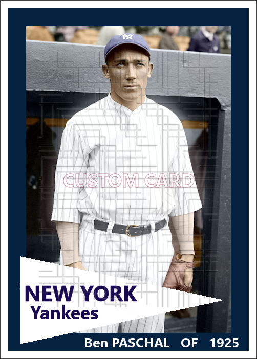 Ben Paschal - 1925 New York Yankees - choose a size & style