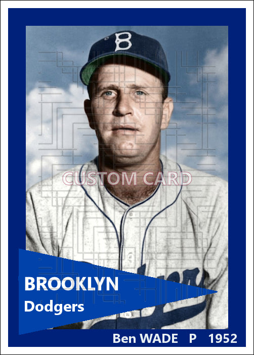 Ben Wade - 1952 Brooklyn Dodgers - choose a size & style