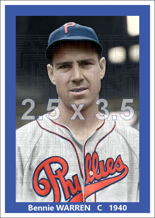 Bennie Warren - 1940 Philadelphia Phillies - choose a size & style