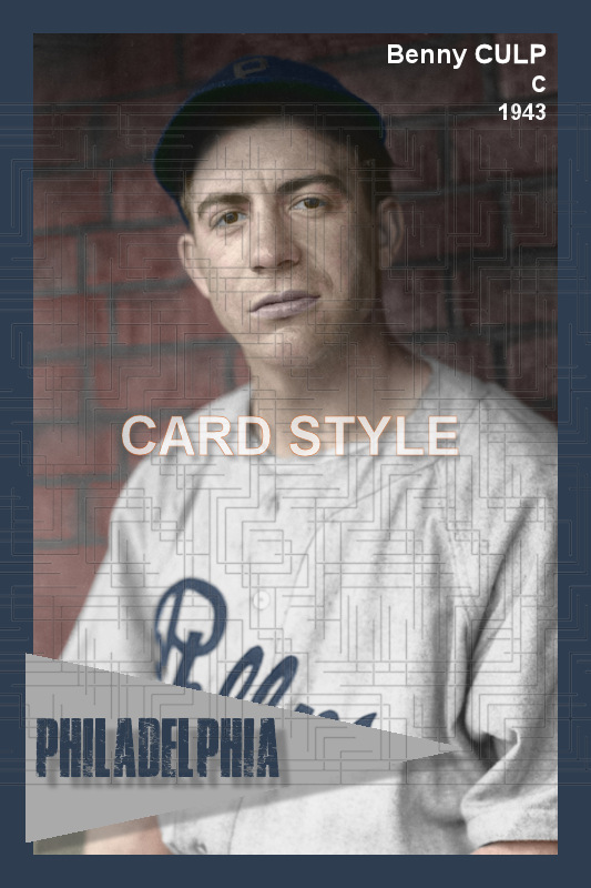 Benny Culp - 1943 Philadelphia Phillies - choose a size & style