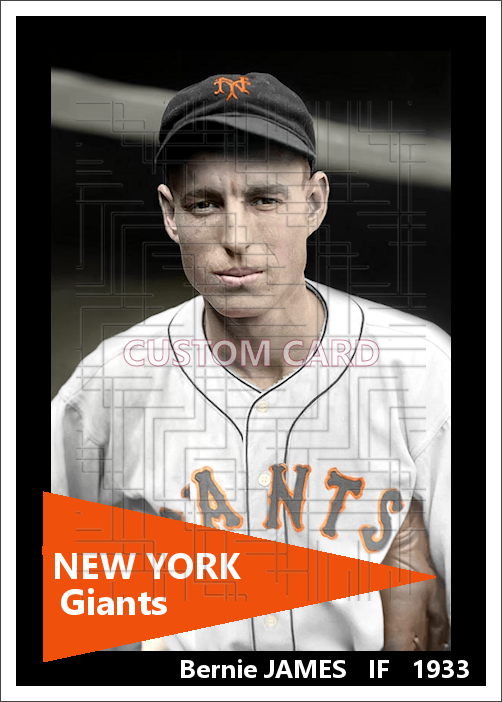 Bernie James - 1933 New York Giants - choose a size & style