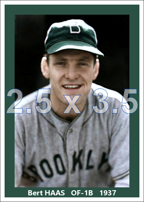 Bert Haas - 1937 Brooklyn Dodgers - choose a size & style