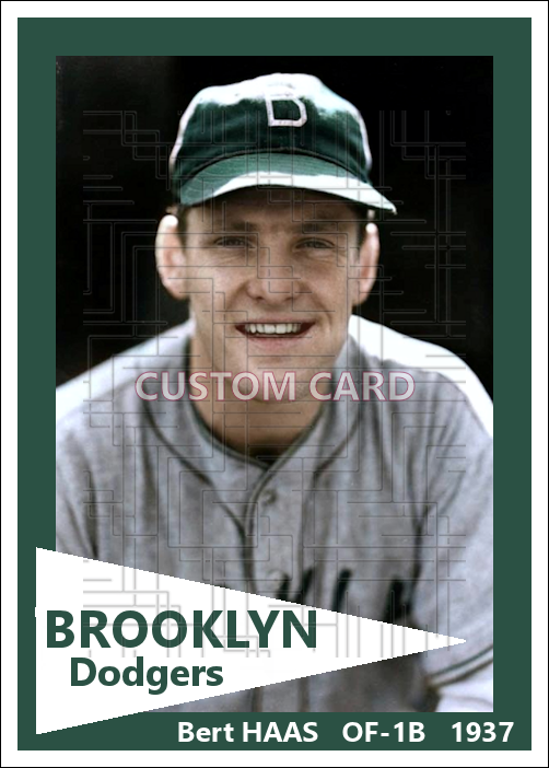 Bert Haas - 1937 Brooklyn Dodgers - choose a size & style