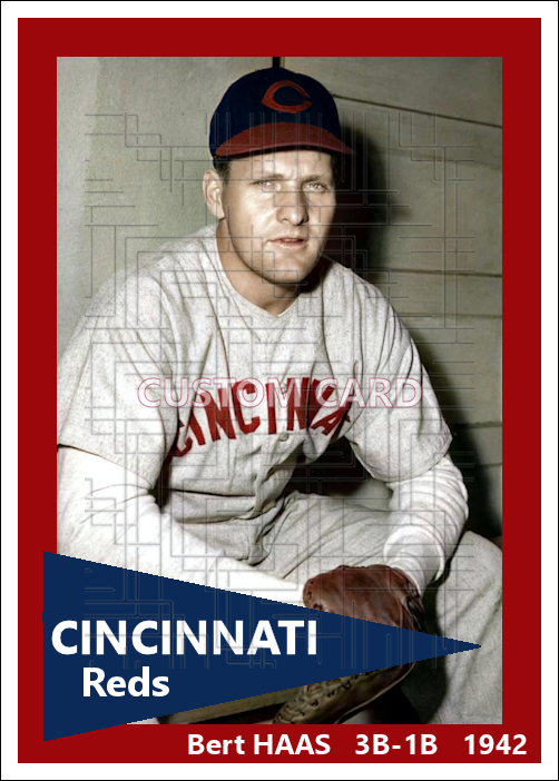 Bert Haas - 1942 Cincinnati Reds - choose a size & style