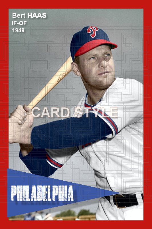 Bert Haas - 1949 Philadelphia Phillies - choose a size & style