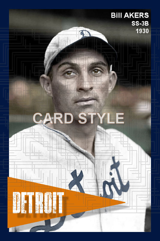 Bill Akers - 1930 Detroit Tigers - choose a size & style