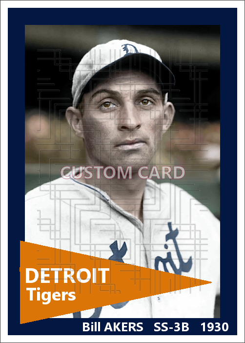 Bill Akers - 1930 Detroit Tigers - choose a size & style