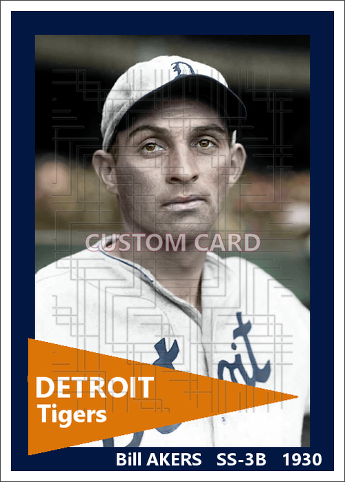 Bill Akers - 1930 Detroit Tigers - choose a size & style