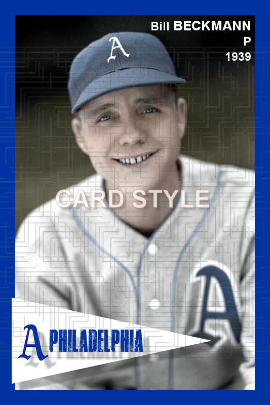 Bill Beckmann - 1939 Philadelphia Athletics - choose a size & style