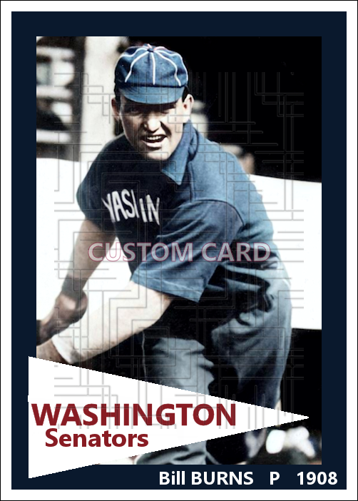 Bill Burns - 1908 Washington Senators - choose a size & style