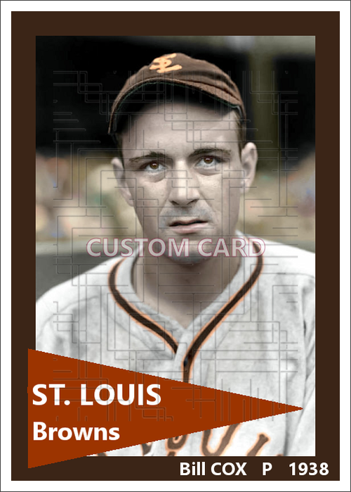 Bill Cox - 1938 St. Louis Browns - choose a size & style