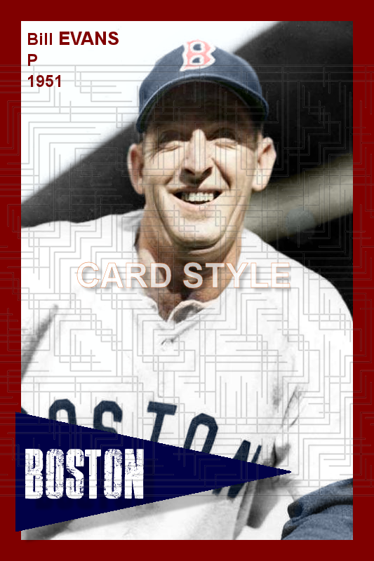 Bill Evans - 1951 Boston Red Sox - choose a size & style