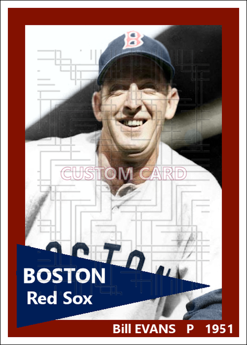 Bill Evans - 1951 Boston Red Sox - choose a size & style
