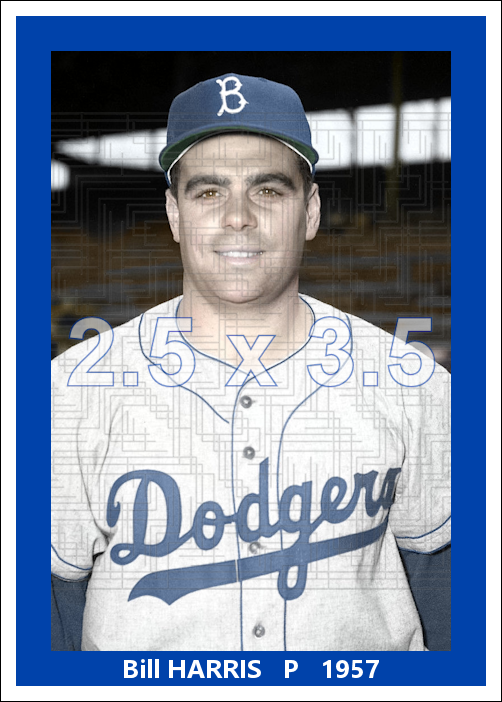 Bill Harris - 1957 Brooklyn Dodgers - choose a size & style