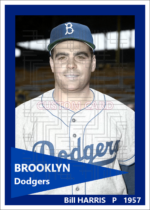 Bill Harris - 1957 Brooklyn Dodgers - choose a size & style