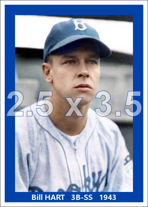 Bill Hart - 1943 Brooklyn Dodgers - choose a size & style
