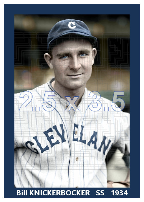 Bill Knickerbocker - 1934 Cleveland Indians - choose a size & style