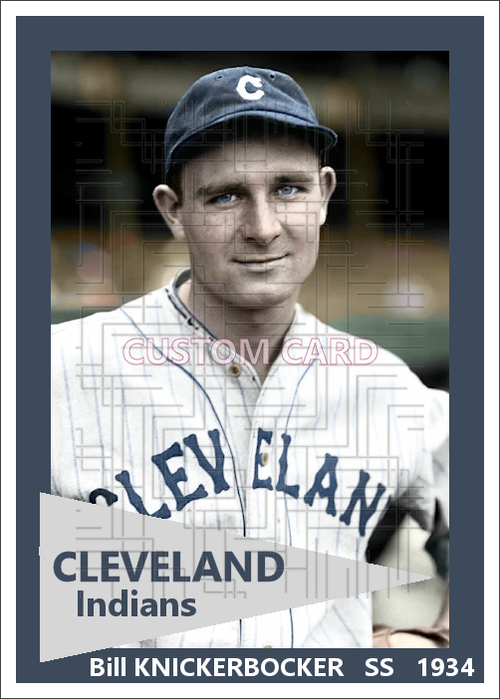 Bill Knickerbocker - 1934 Cleveland Indians - choose a size & style