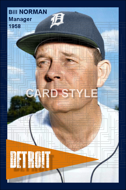 Bill Norman - 1958 Detroit Tigers - choose a size & style