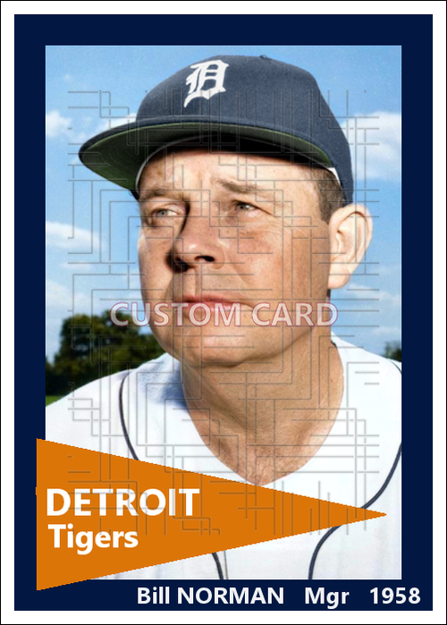 Bill Norman - 1958 Detroit Tigers - choose a size & style