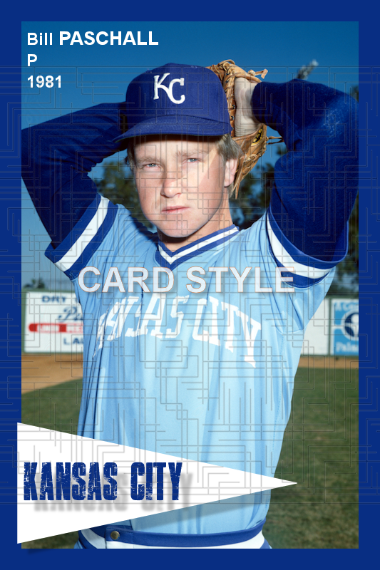 Bill Paschall - 1980 Kansas City Royals - choose a size & style