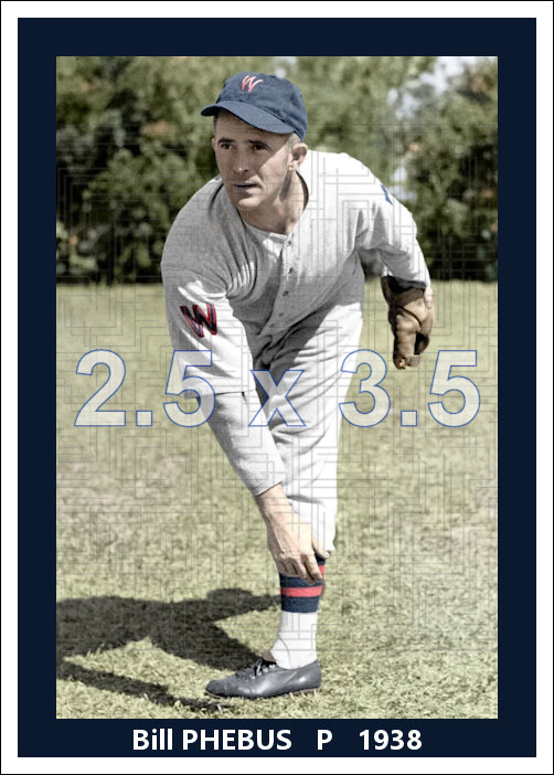 Bill Phebus - 1938 Washington Senators - choose a size & style