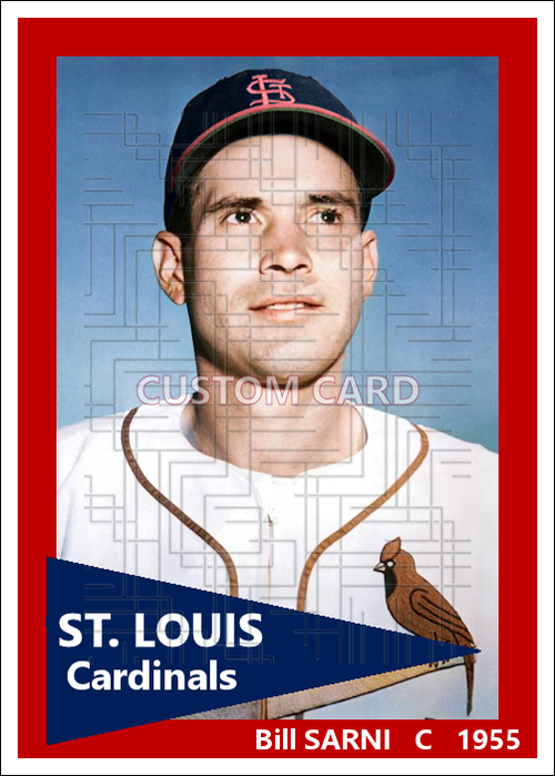 Bill Sarni - 1955 St. Louis Cardinals - choose a size & style