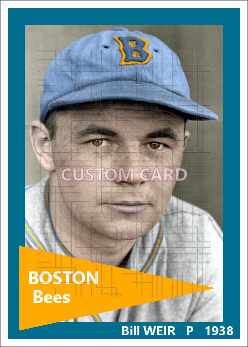 Bill Weir - 1938 Boston Bees - choose a size & style