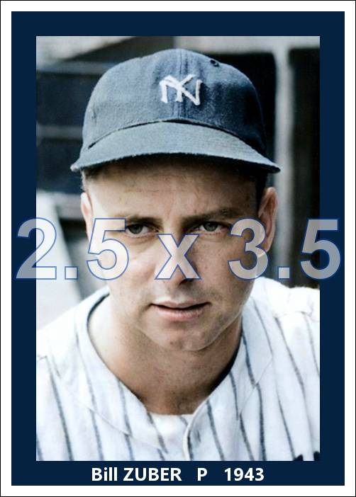Bill Zuber - 1943 New York Yankees - choose a size & style