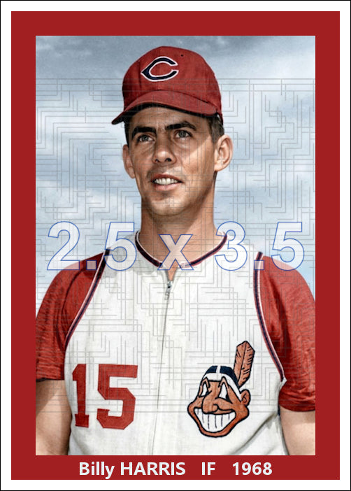 Billy Harris - 1968 Cleveland Indians - choose a size & style