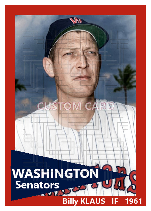 Billy Klaus - 1961 Washington Senators - choose a size & style