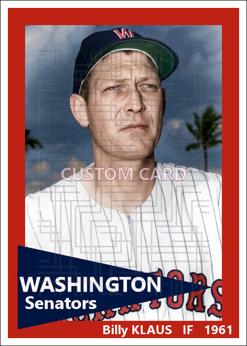 Billy Klaus - 1961 Washington Senators - choose a size & style