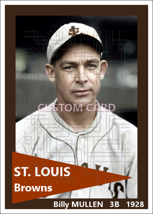 Billy Mullen - 1928 St. Louis Browns - choose a size & style