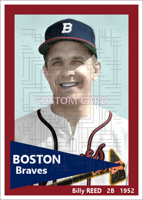 Billy Reed - 1952 Boston Braves - choose a size & style