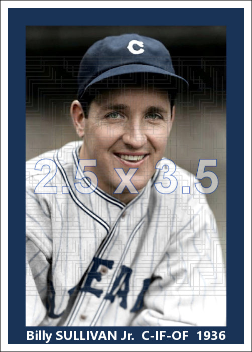 Billy Sullivan Jr. - 1936 Cleveland Indians - choose a size & style