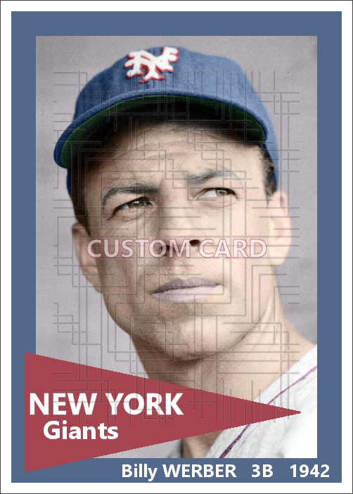 Billy Werber - 1942 New York Giants - choose a size & style