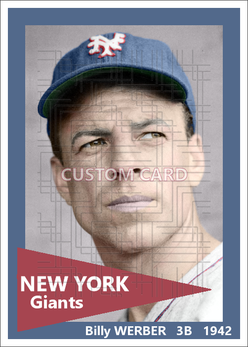 Billy Werber - 1942 New York Giants - choose a size & style