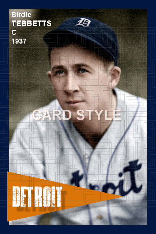 Birdie Tebbetts - 1937 Detroit Tigers - choose a size & style